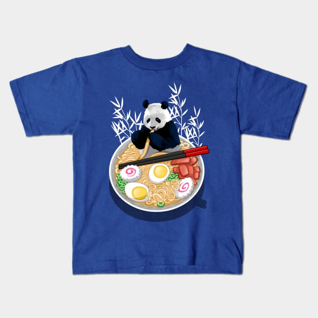 Ramen Panda Kids T-Shirt by albertocubatas